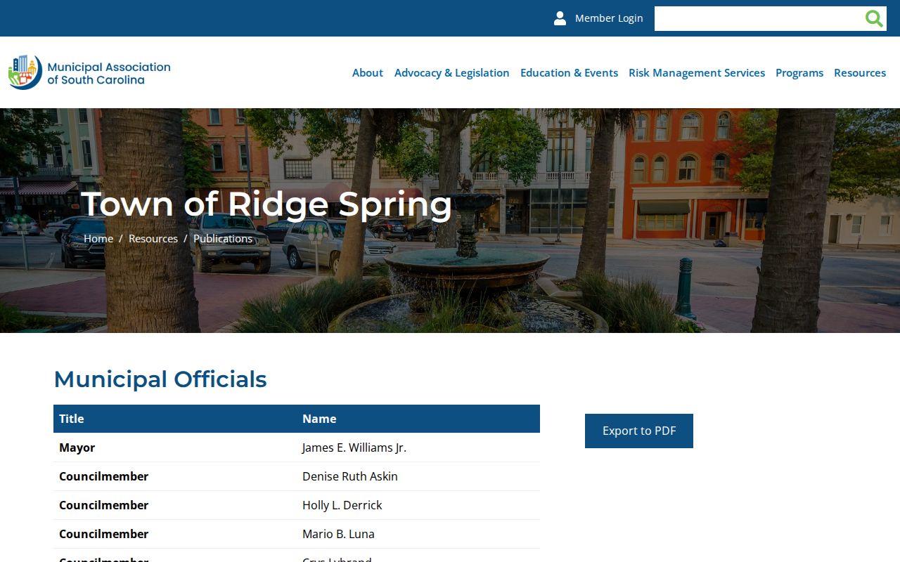 Ridge Spring Police Department contact record for local arrest reports